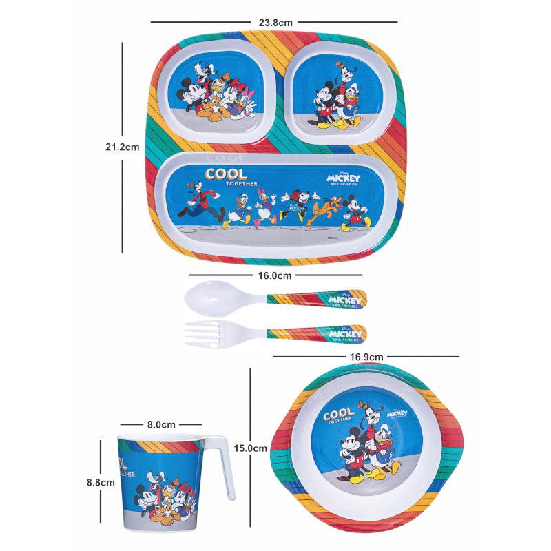 Buy Mickey Mix Kids Dining Set - Five Piece Set Kids Dinner Set from Vaaree