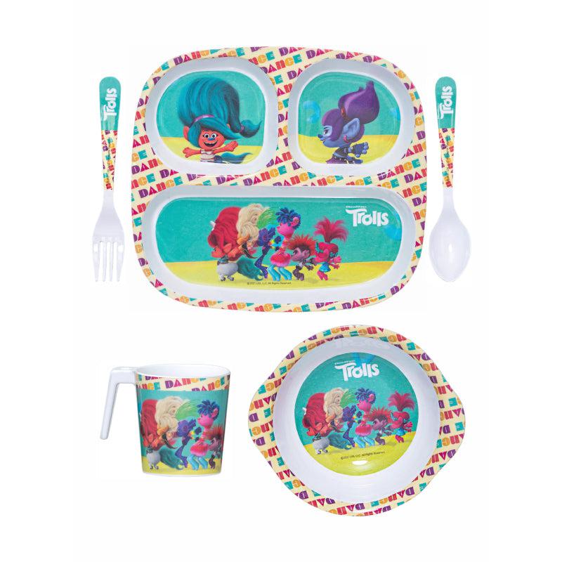 Buy Trolls Whimsy Kids Dining Set - Five Piece Set Kids Dinner Set from Vaaree