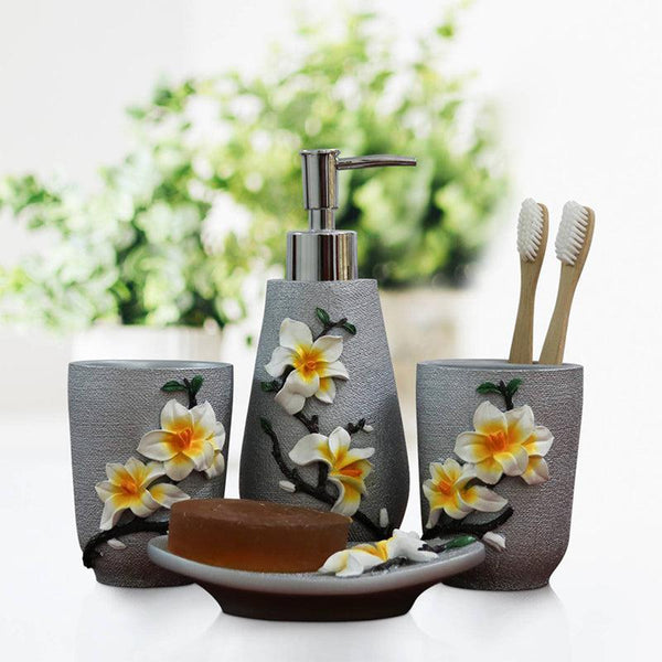 Buy Daisy Florae Bathroom Set - Silver Accessories & Sets from Vaaree