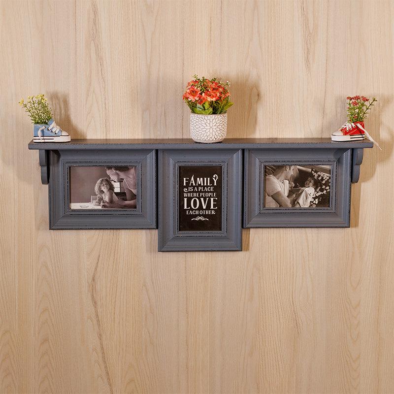 Buy Memoria Photo Frame With Wall Shelf - Grey Photo Frames from Vaaree