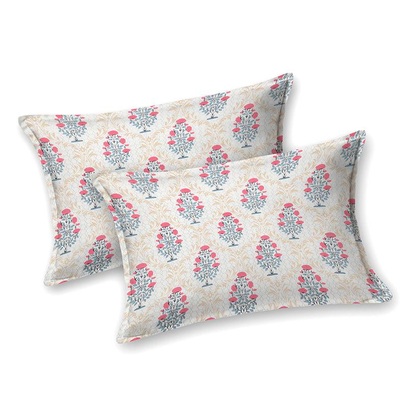 Buy Gwen Floral Bedsheet - Pink & Blue Bedsheets from Vaaree