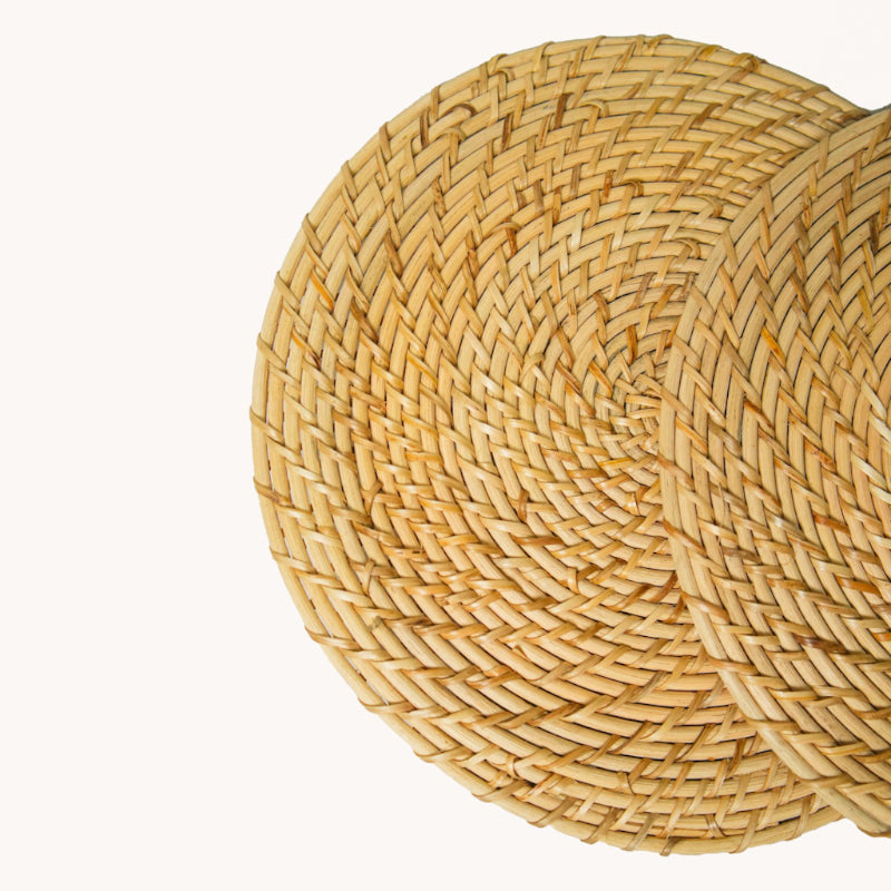 Table Mat - Vrita Twist Rattan Table Mat - Set Of Two