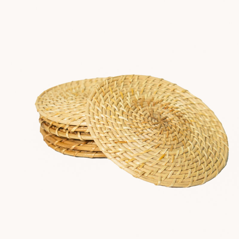 Hot Mat - Vrita Rattan Trivet - Set Of Two