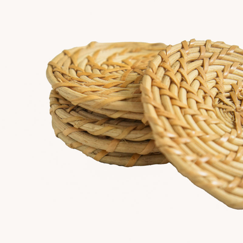 Coaster - Vrita Rattan Coaster - Set Of Six