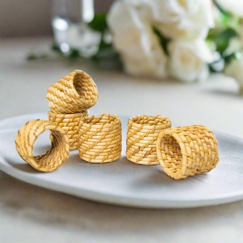 Napkin Ring - Vrita Rattan Napkin Ring - Set Of Six