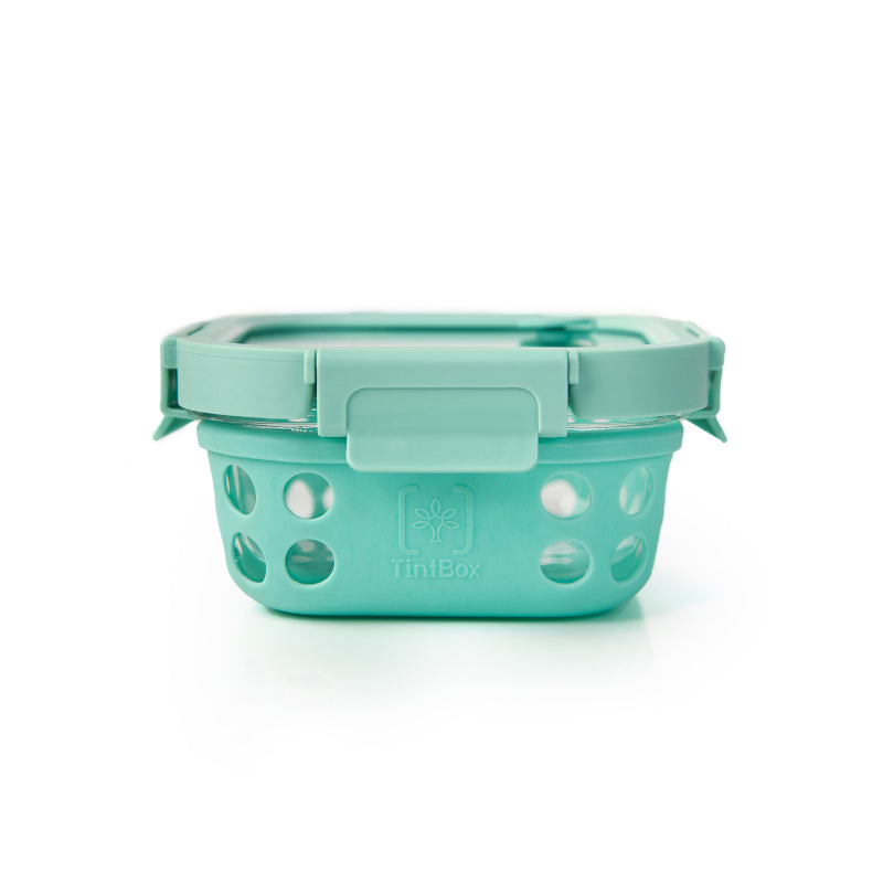 Buy Marco Glass Lunch Box With Silicone Sleeve (525 ML) - Coral Green Tiffins & Lunch Box from Vaaree