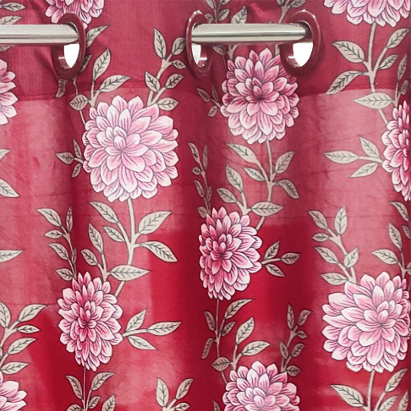 Buy Rose Garden Floral Curtain - Set Of Two Curtains from Vaaree