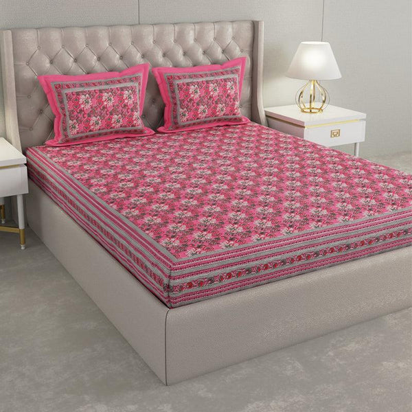 Buy Baxter Floral Bedsheet - Pink Bedsheets from Vaaree