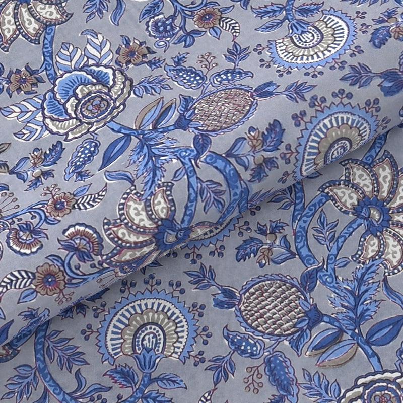 Buy Baxter Floral Bedsheet - Blue Bedsheets from Vaaree