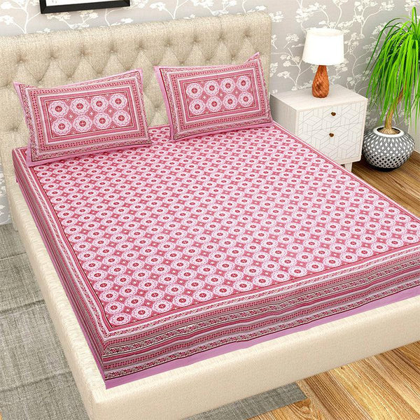 Buy Avis Ethnic Bedsheet - Pink Bedsheets from Vaaree