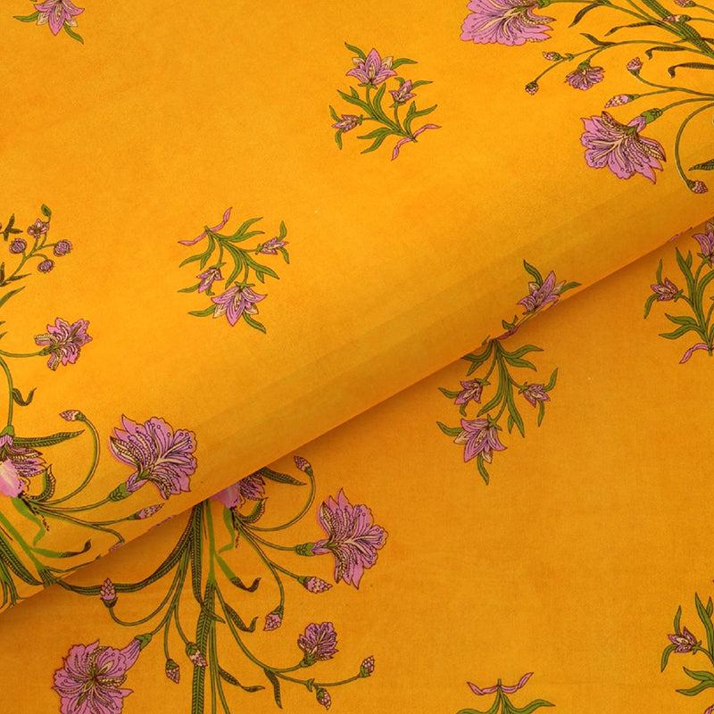 Buy Ruma Floral Bedsheet - Yellow Bedsheets from Vaaree