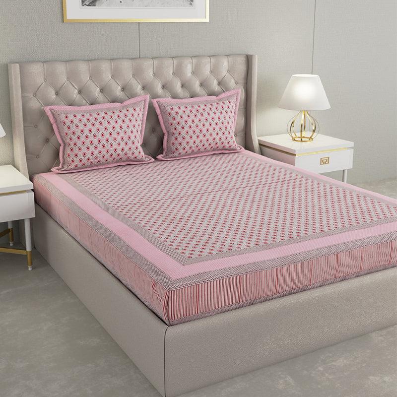 Buy Nirva Ethnic Bedsheet - Pink Bedsheets from Vaaree