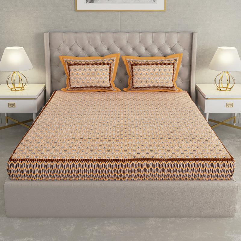 Buy Kinova Printed Bedsheet - Orange Bedsheets from Vaaree