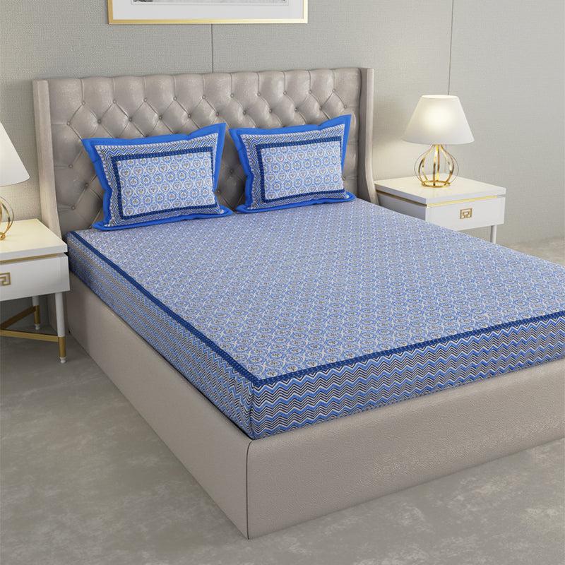 Buy Kinova Printed Bedsheet - Blue Bedsheets from Vaaree