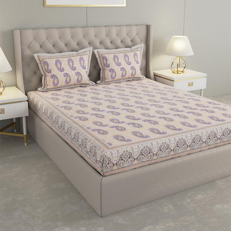 Buy Suyash Printed Bedsheet - Beige Bedsheets from Vaaree