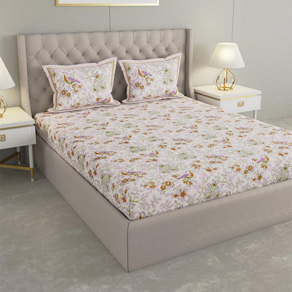 Buy Radhika Printed Bedsheet - White Bedsheets from Vaaree