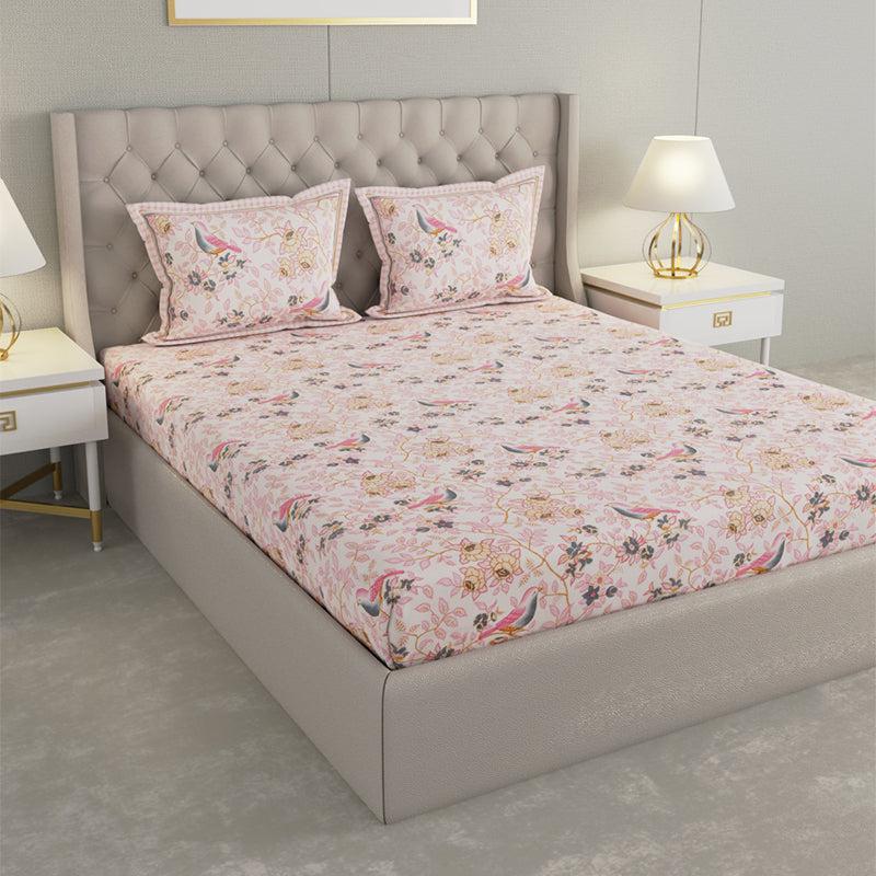 Buy Radhika Printed Bedsheet - Pink Bedsheets from Vaaree