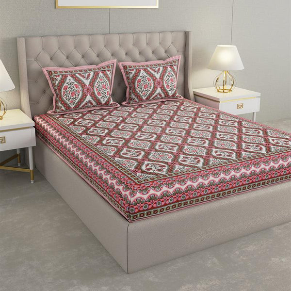 Buy Kirthi Printed Bedsheet - Red Bedsheets from Vaaree