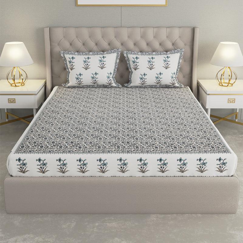 Buy Shubhi Printed Bedsheet - Grey Bedsheets from Vaaree