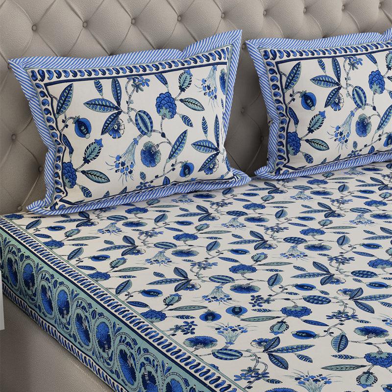 Buy Suvarna Printed Bedsheet - Blue Bedsheets from Vaaree