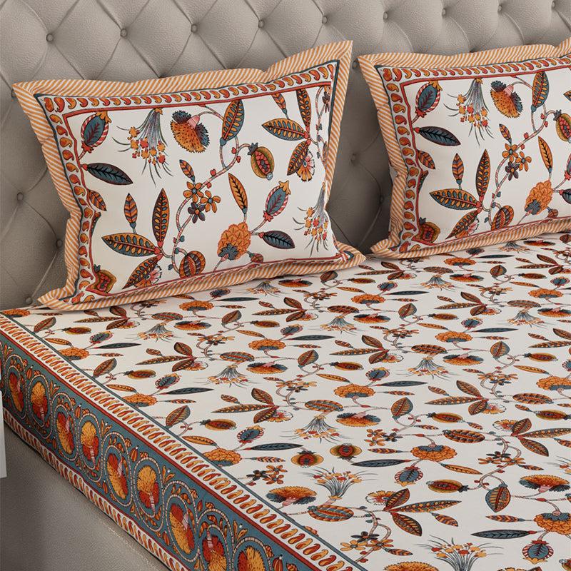 Buy Suvarna Printed Bedsheet - Brown Bedsheets from Vaaree