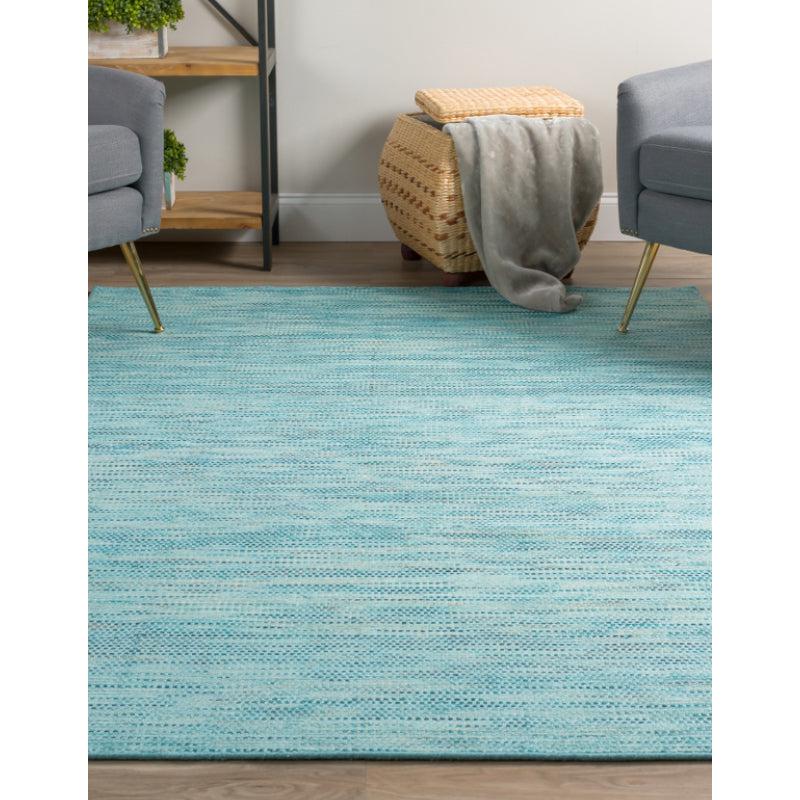 Buy Lasumi Hand Woven Rug - Teal Rugs from Vaaree