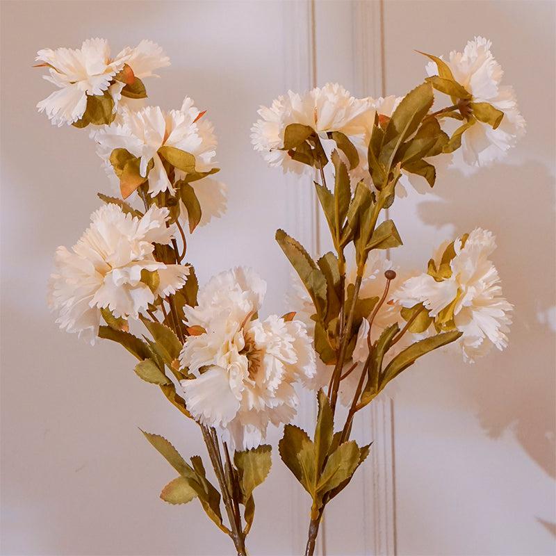 Buy Faux White Festiva Peony Flower Stick (28 CM) - Set Of Two Artificial Flowers from Vaaree