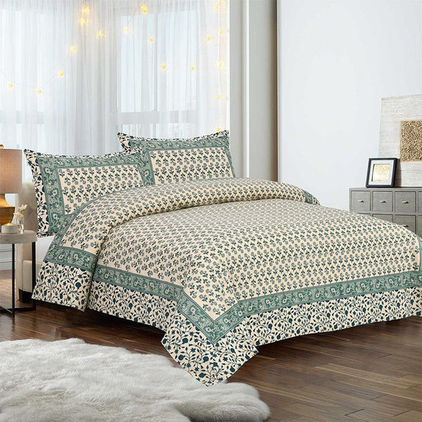 Buy Ginnia Printed Bedsheet - Green Bedsheets from Vaaree