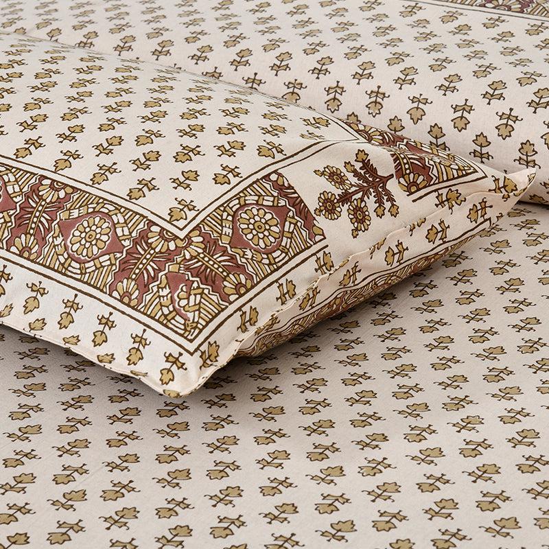 Buy Koleen Printed Bedsheet - Ivory Bedsheets from Vaaree