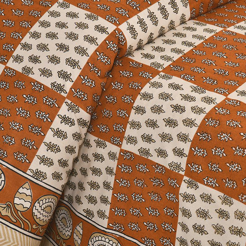 Buy Kumuda Printed Bedsheet - Brown Bedsheets from Vaaree