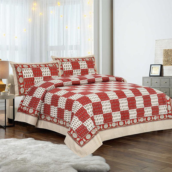 Buy Kumuda Printed Bedsheet - Red Bedsheets from Vaaree