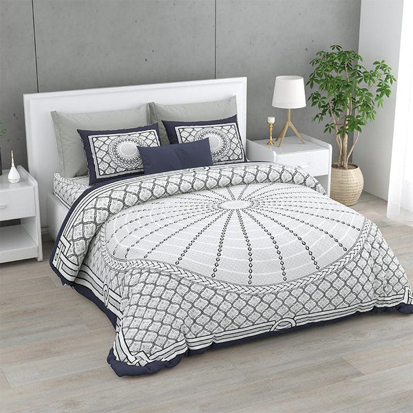 Buy Riviera Printed Bedsheet - Grey Bedsheets from Vaaree