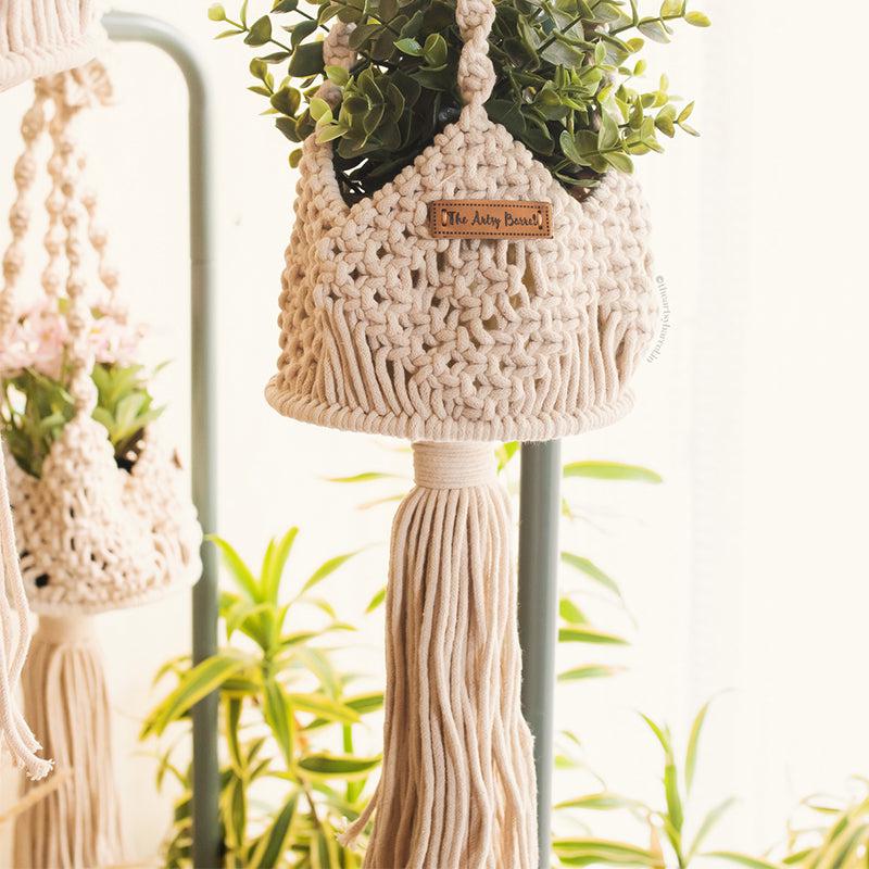 Buy Hippie Glee Handcrafted Hanging Planters - Set Of Three Pots & Planters from Vaaree