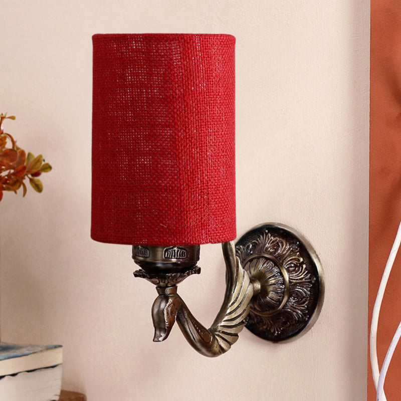 Wall Lamp - Amro Retro Cylindrical Wall Lamp - Maroon