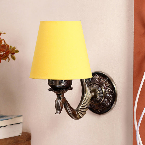 Buy Amro Retro Conical Wall Lamp - Yellow Wall Lamp from Vaaree