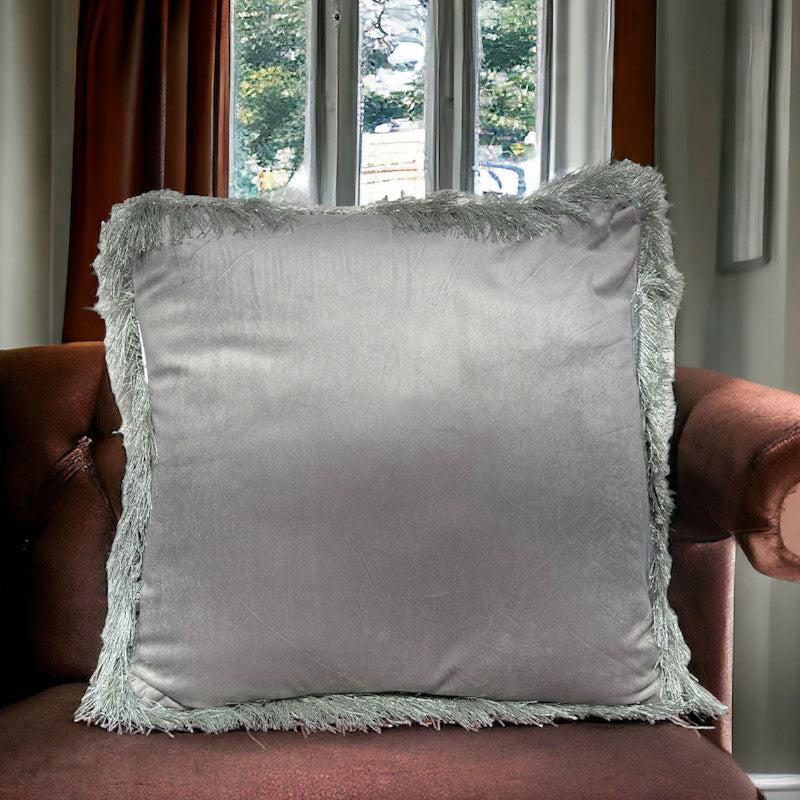 Buy Dilra Faux Fur Cushion - Grey Cushion Covers from Vaaree