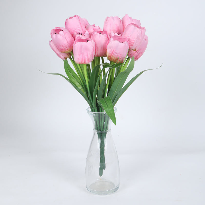 Buy Faux Garden Tulip Bunch (Pink) - Set Of Three Artificial Flowers from Vaaree