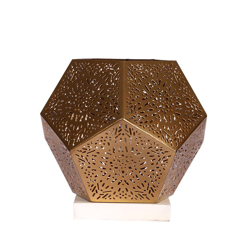 Buy Hexa Flora Etched Table Lamp With White Base Table Lamp from Vaaree