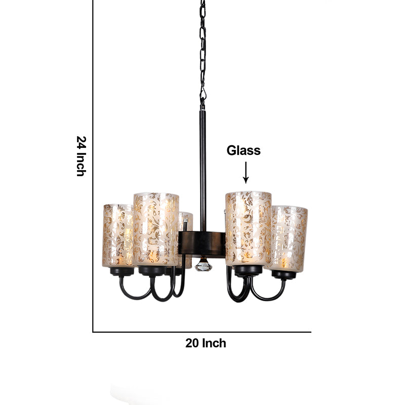 Buy Floral Mist Glass Viya Chandelier Ceiling Lamp from Vaaree