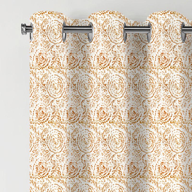 Buy Geralda Flora Semi Blackout Curtain - Yellow Curtains from Vaaree