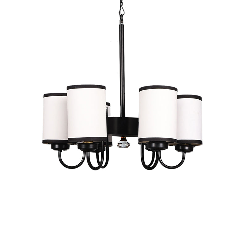 Ceiling Lamp - Viya Cylindrical Chandelier - Black & White