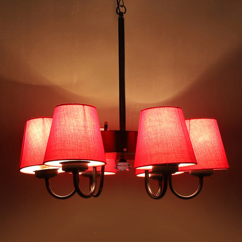 Ceiling Lamp - Viya Conical Chandelier - Red