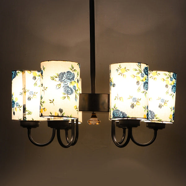 Ceiling Lamp - Blue Fleur Cylindrical Viya Chandelier