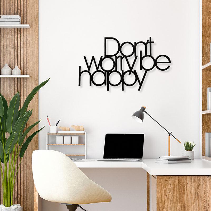 Buy Don'T Worry Be Happy Black Wall Art Wall Accents from Vaaree