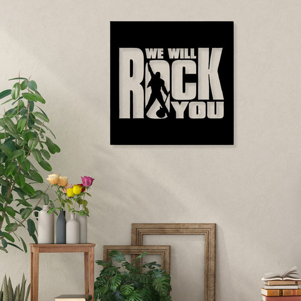 Wall Accents - We Will Rock You Black Wall Art