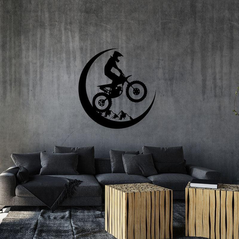 Buy Bike On Moon Black Wall Art Wall Accents from Vaaree