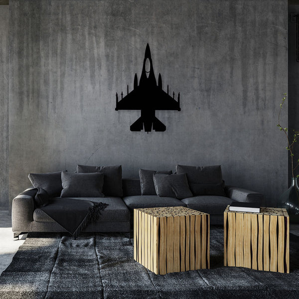 Fighter Jet Black Wall Art