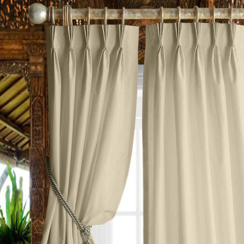 Buy Esme Triple Pinch Pleat Medium Width Curtain - Beige Curtains from Vaaree