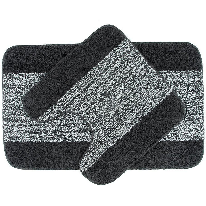 Buy Marvis Anti Skid Bath Mat & Contour Mat (Grey)- Two Piece Set Bath Mats from Vaaree