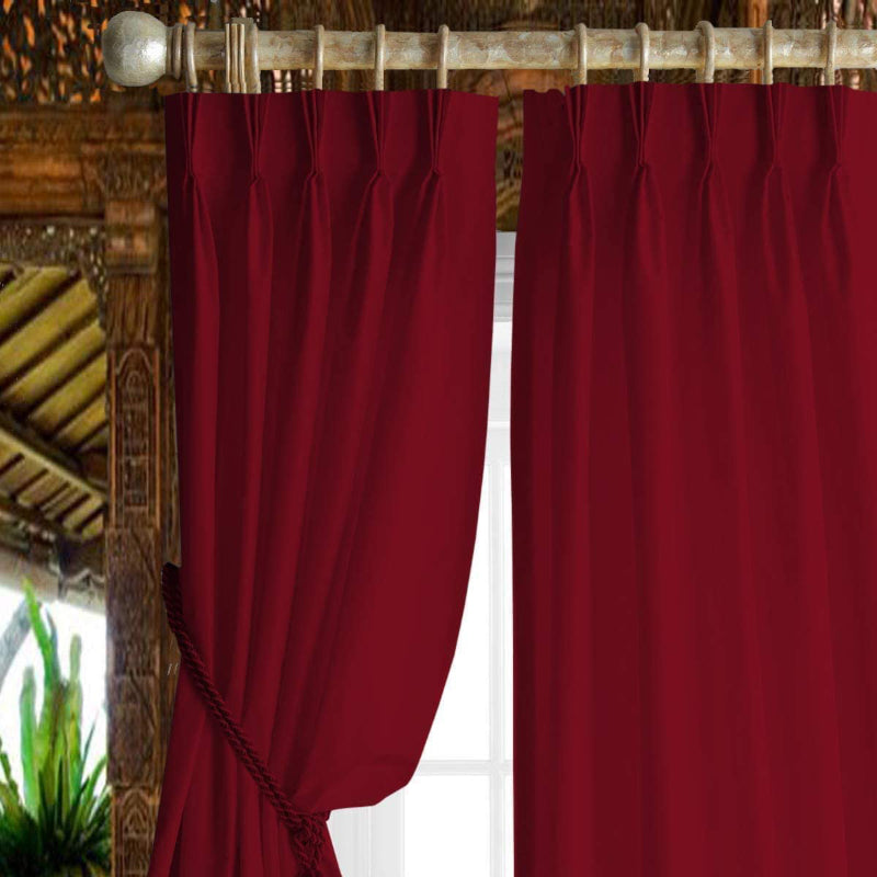 Buy Esme Tab Top Short Width Curtain - Burgundy Curtains from Vaaree